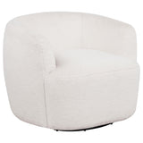 Hudson Faux Fur Swivel Accent Chair Ecru — product view