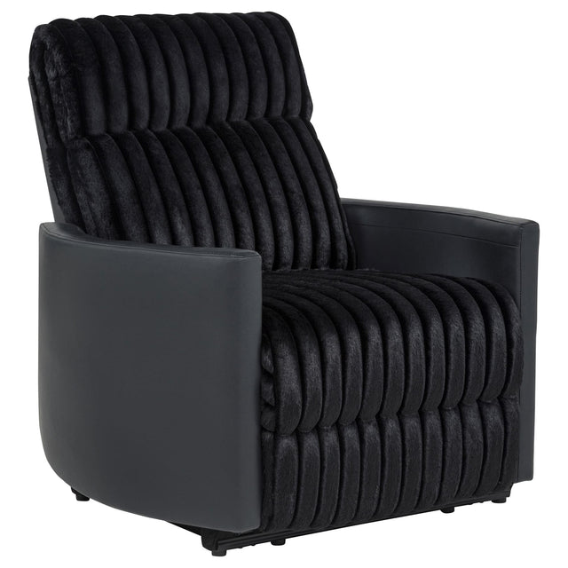 Madden Corduroy Upholstered Track Arm Manual Recliner Black — product view