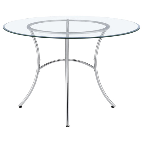 Kline 48-inch Round Glass Top Dining Table Chrome — product image 4