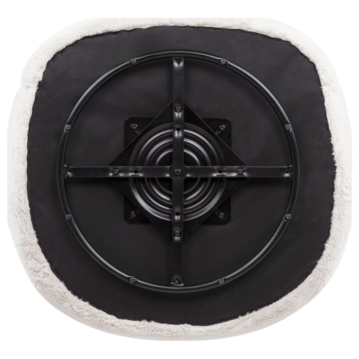 Hudson Faux Fur Swivel Accent Chair Ecru — product image 8