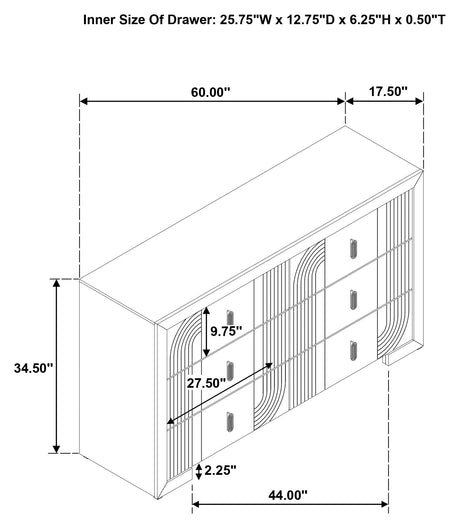 Etienne Walnut 6-Drawer Bedroom Dresser — product image 13