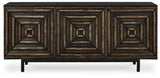 Fair Ridge Distressed Black Accent Cabinet - Ella Furniture