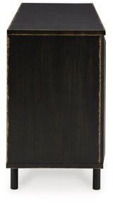 Fair Ridge Distressed Black Accent Cabinet - Ella Furniture