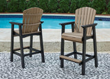 Fairen Black/driftwood Trail Outdoor Bar Table And 2 Barstools - Ella Furniture