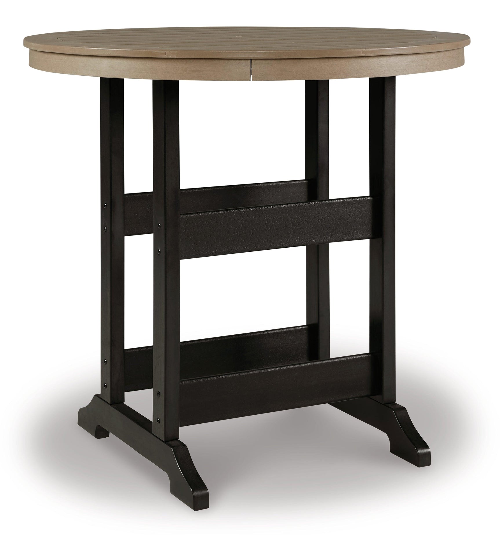 Fairen Black/driftwood Trail Outdoor Bar Table And 4 Barstools - Ella Furniture