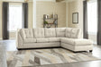 Falkirk Parchment 2-Piece Sectional With Ottoman - Ella Furniture