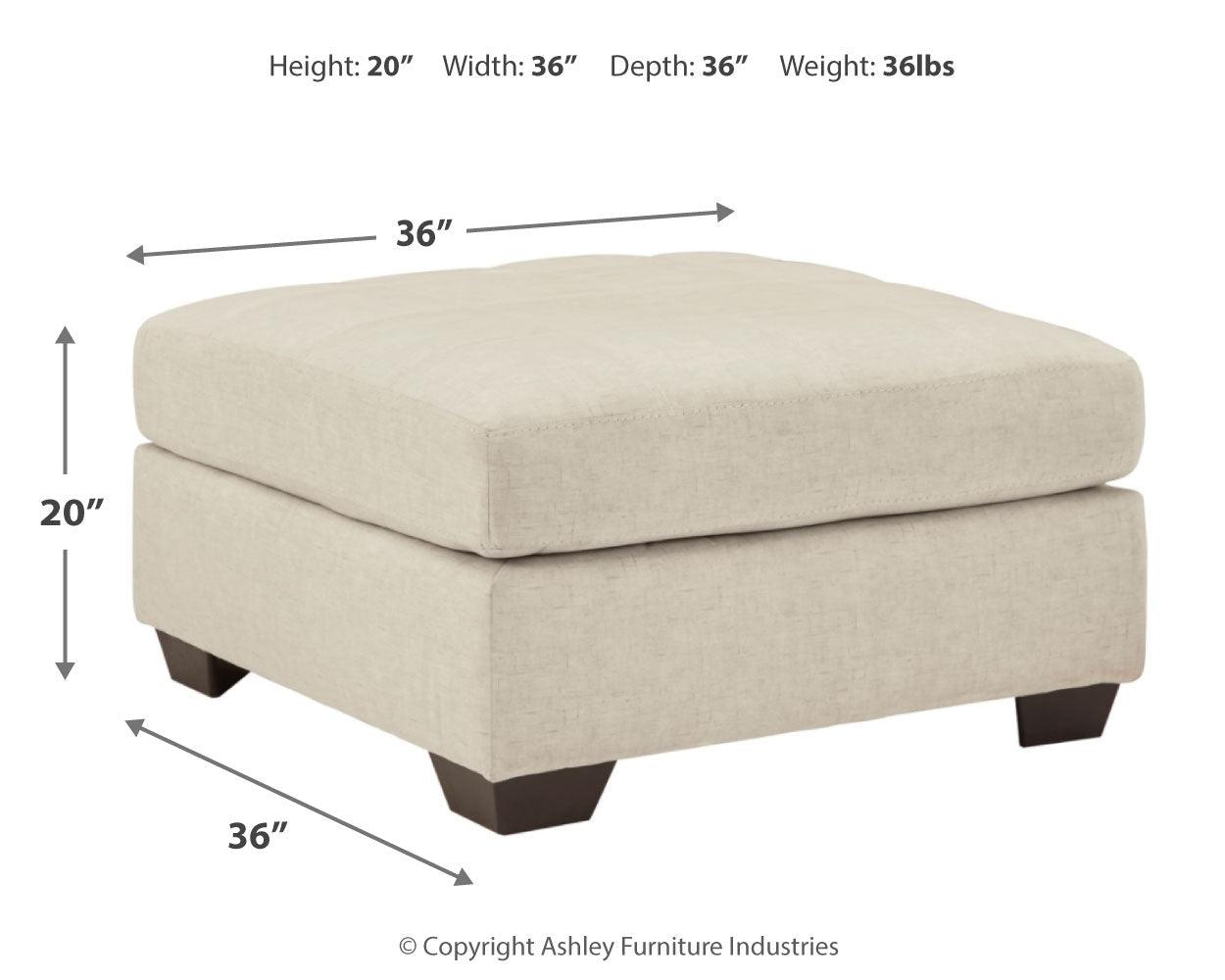 Falkirk Parchment 2-Piece Sectional With Ottoman - Ella Furniture