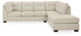 Falkirk Parchment 2-Piece Sectional With Ottoman - Ella Furniture