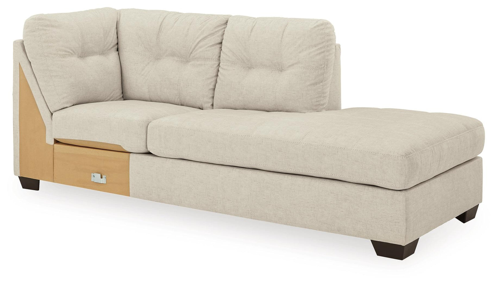 Falkirk Parchment 2-Piece Sectional With Ottoman - Ella Furniture