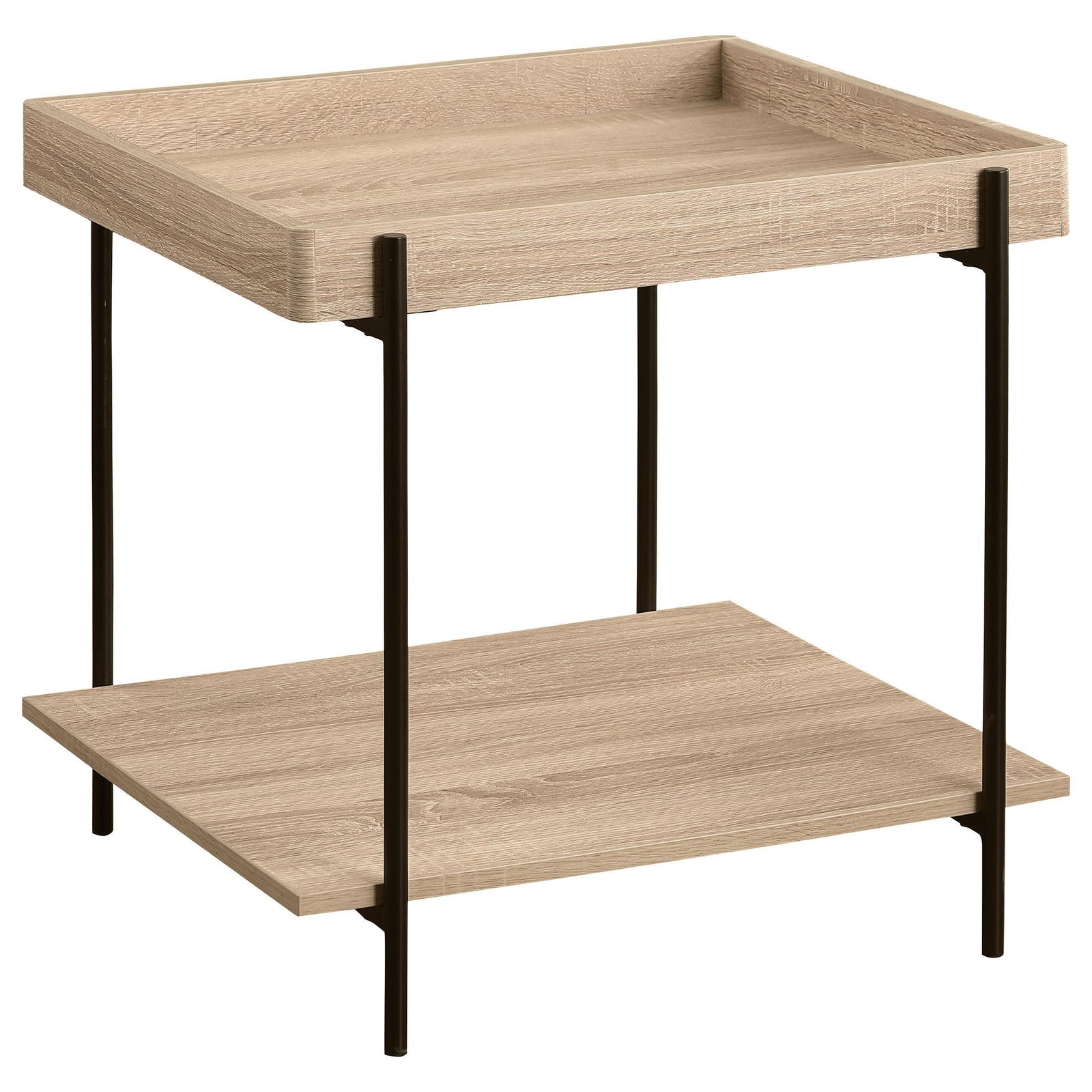 Fallon Square Engineered Wood End Table Light Brown 710307 - Ella Furniture