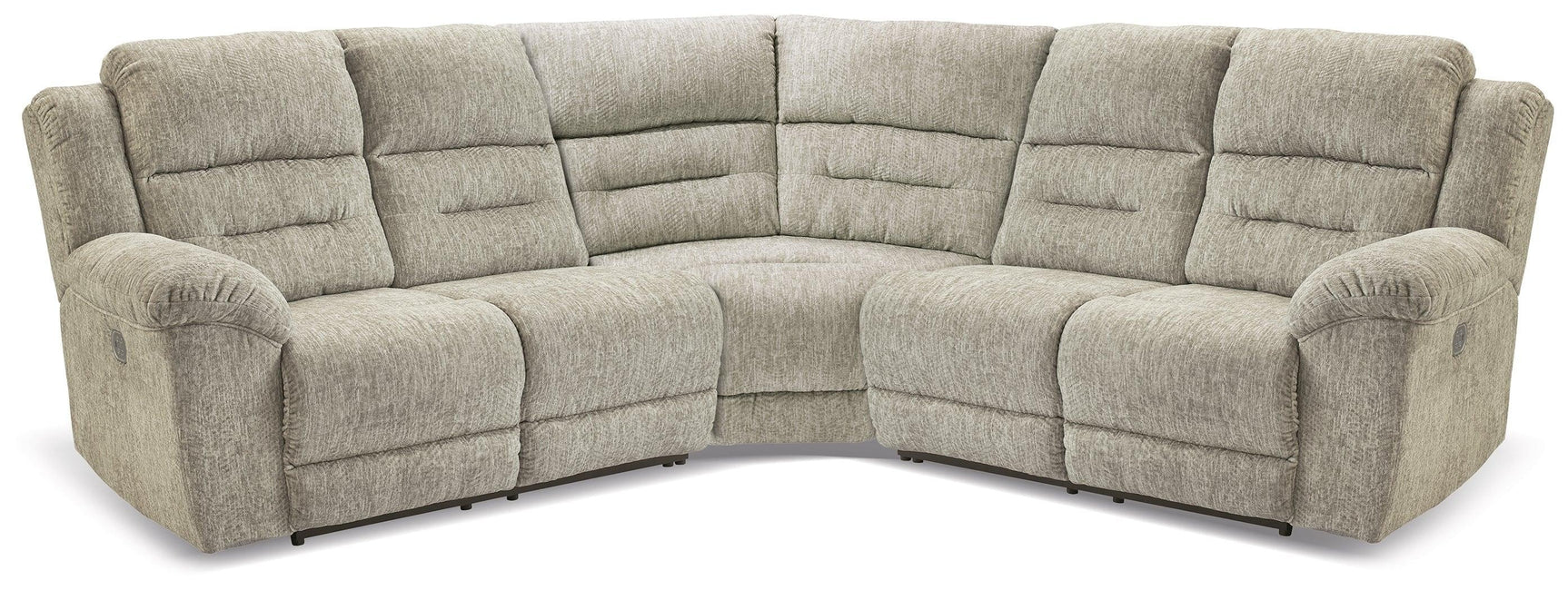 Family Den Pewter Chenille 3-Piece Power Reclining Sectional 51802S4 - Ella Furniture