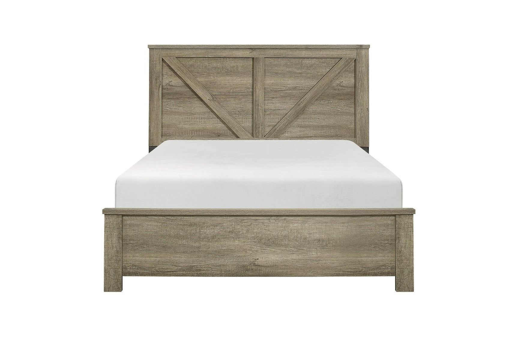 Gray Modern Traditional Rustic Solid Wood And Veneers Panel Bedroom Set - Ella Furniture