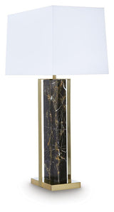 Neonish Black/Gold Finish Table Lamp — product image 3