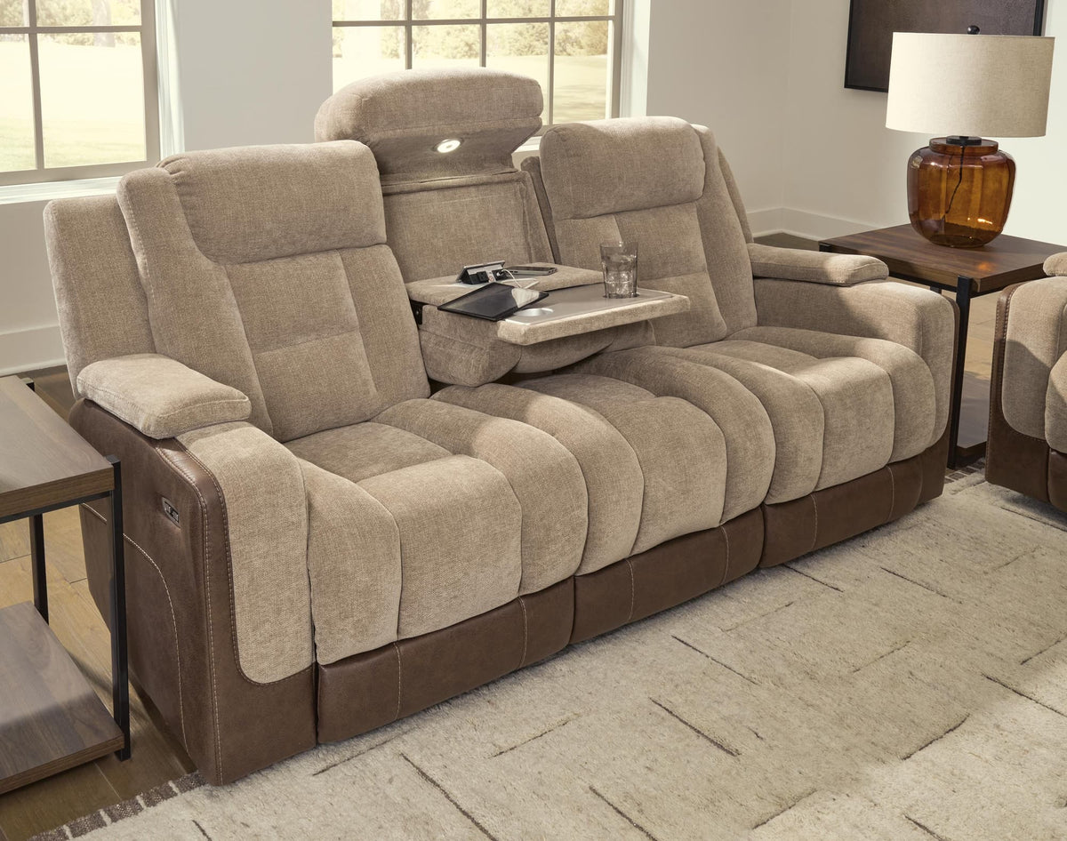 Mixed Brownstone Motion Sofa and Loveseat — product image 12
