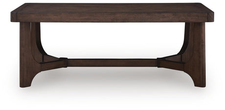 Korestone Dark Brown Coffee Table with 2 End Tables — front view