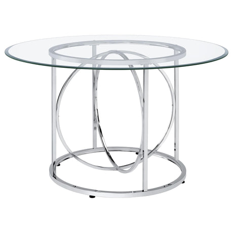 Levy 48-inch Round Glass Top Dining Table Chrome — product image 3