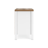 Kerisden White/Brown Nightstand — side view