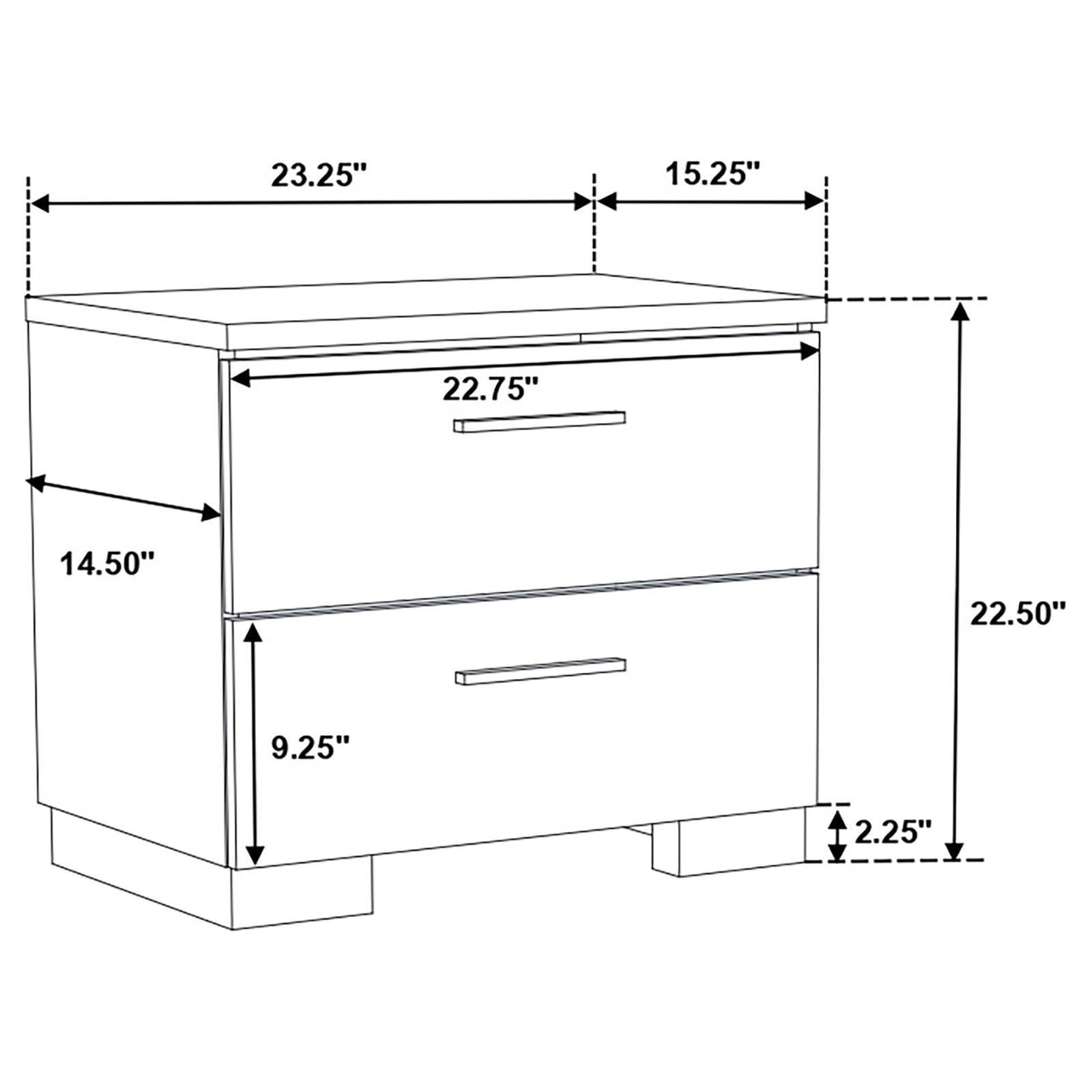 Felicity Collection Felicity 4-Piece Twin Bedroom Set With LED Headboard And Mirror Glossy White 203500T-s4l - Ella Furniture