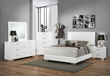 Felicity Collection Felicity Wood Queen Panel Bed White High Gloss 203501Q - Ella Furniture