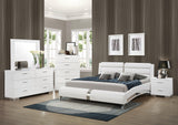 Felicity Glossy White Upholstered Platform Bedroom Set - Ella Furniture