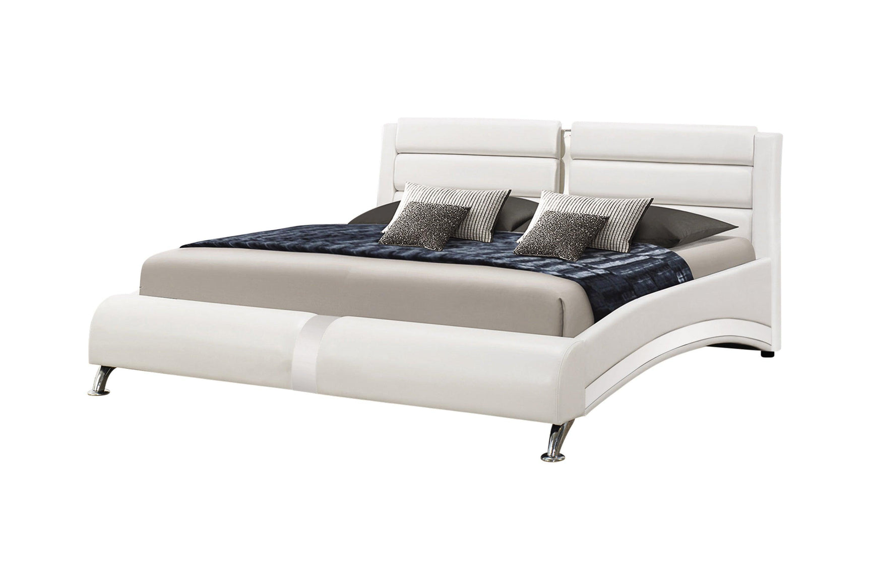 Felicity Glossy White Upholstered Platform Bedroom Set - Ella Furniture