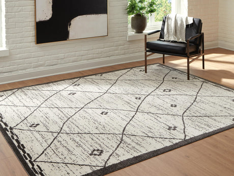 Fenriston Cream/Black Large Rug from Ella Furniture