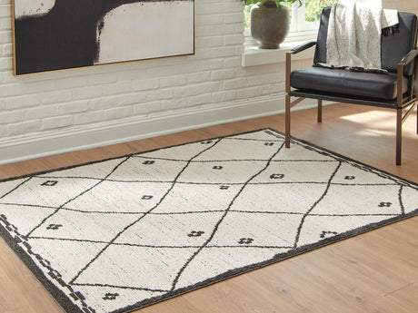 Fenriston Cream/Black Medium Rug from Ella Furniture