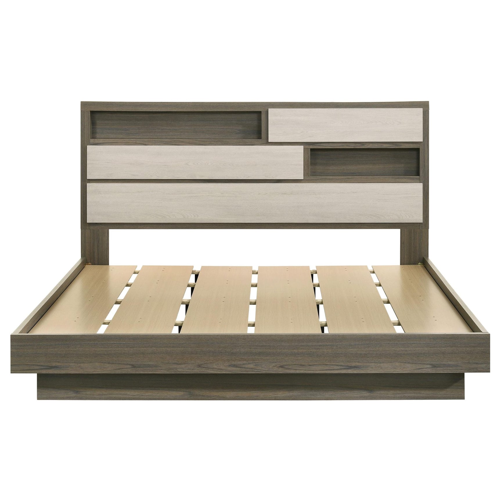 Fenwick Eastern King Bed Bookcase Headboard Grey Oak view 4