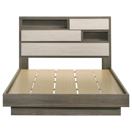 Fenwick Queen Bed Bookcase Headboard Grey Oak view 4