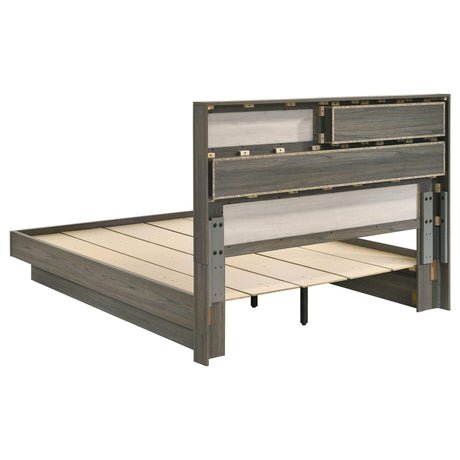 Fenwick Queen Bed Bookcase Headboard Grey Oak view 5