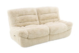 Ferland Beige Faux-Fur Reclining Sofa, Loveseat, and Recliner Set view 6