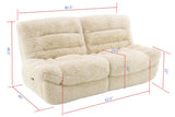 Ferland Beige Faux-Fur Reclining Sofa, Loveseat, and Recliner Set view 7