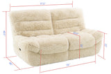Ferland Beige Faux-Fur Reclining Sofa, Loveseat, and Recliner Set view 8