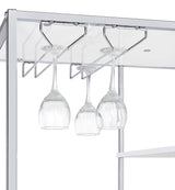 Figueroa 5-Shelf Wine Cabinet With Storage Drawer White High Gloss And Chrome 182034 - Ella Furniture