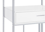 Figueroa 5-Shelf Wine Cabinet With Storage Drawer White High Gloss And Chrome 182034 - Ella Furniture