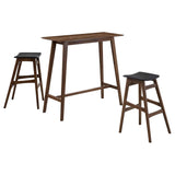 Finnick 3-piece Rectangular Pub Height Bar Table Set Walnut 101436-S3 - Ella Furniture