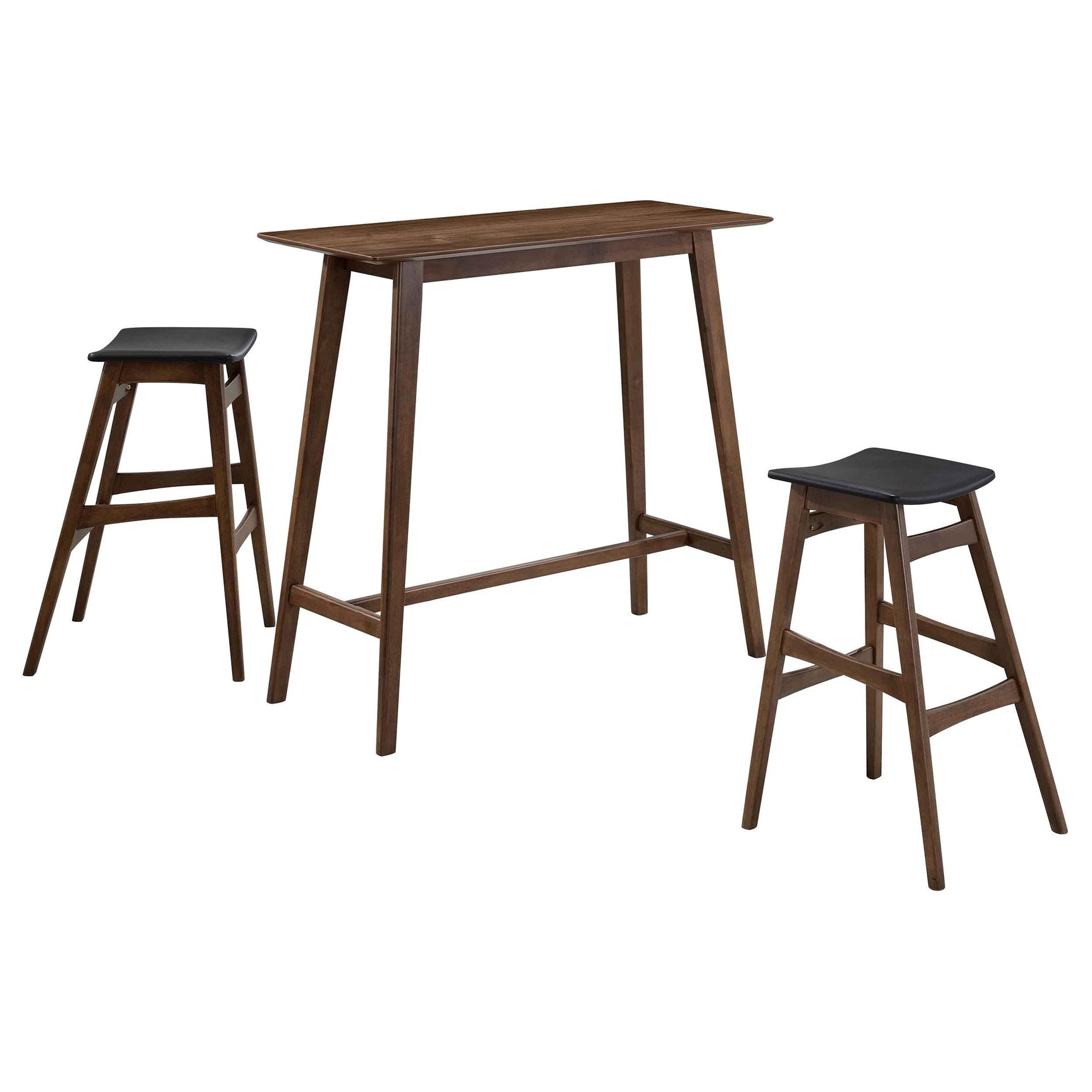 Finnick 3-piece Rectangular Pub Height Bar Table Set Walnut 101436-S3 - Ella Furniture
