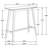 Finnick 3-piece Rectangular Pub Height Bar Table Set Walnut 101436-S3 - Ella Furniture