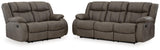 First Gunmetal Base Sofa And Loveseat - Ella Furniture