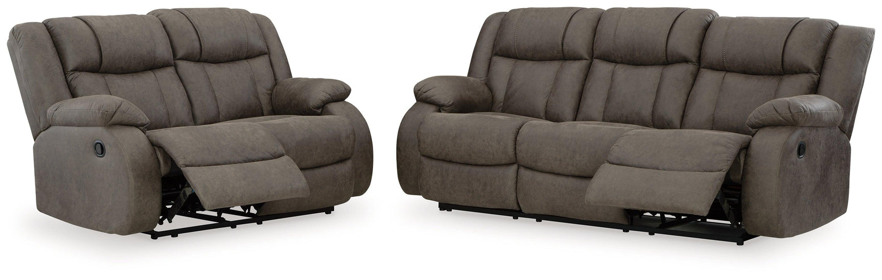First Gunmetal Base Sofa And Loveseat - Ella Furniture