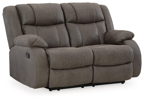First Gunmetal Base Sofa, Loveseat And Recliner - Ella Furniture