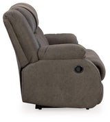 First Gunmetal Base Sofa, Loveseat And Recliner - Ella Furniture