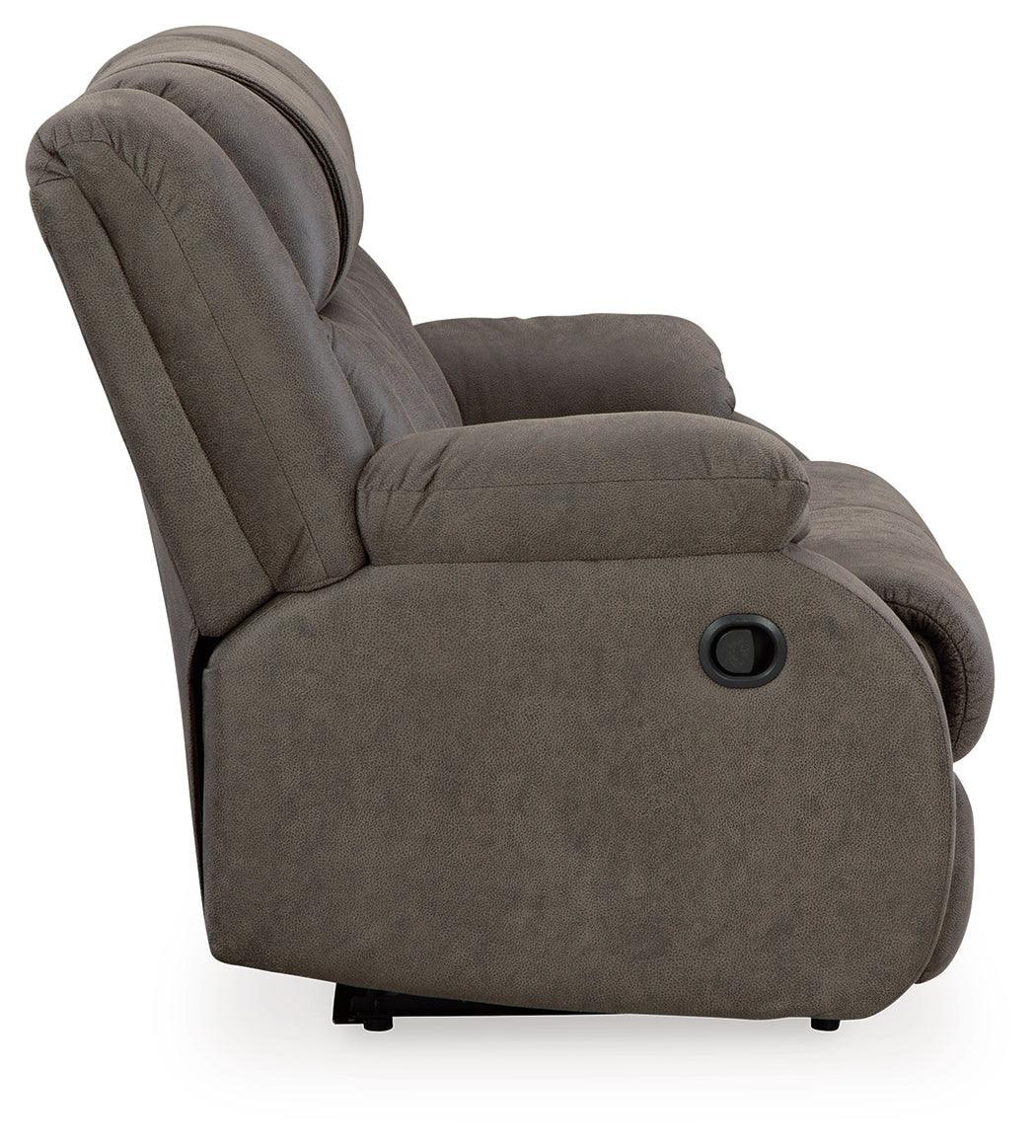 First Gunmetal Base Sofa, Loveseat And Recliner - Ella Furniture
