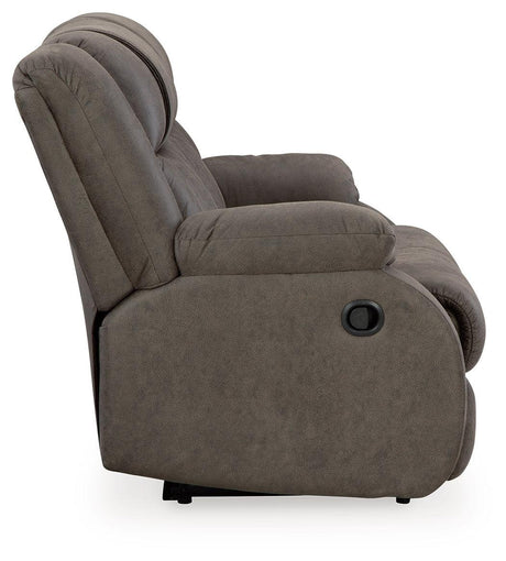 First Gunmetal Base Sofa, Loveseat And Recliner - Ella Furniture