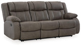 First Gunmetal Base Sofa, Loveseat And Recliner - Ella Furniture