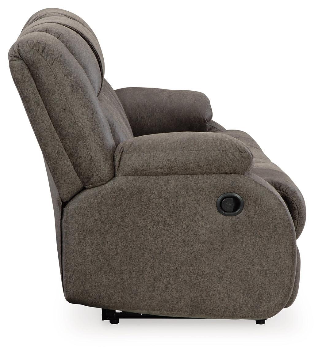 First Gunmetal Base Sofa, Loveseat And Recliner - Ella Furniture