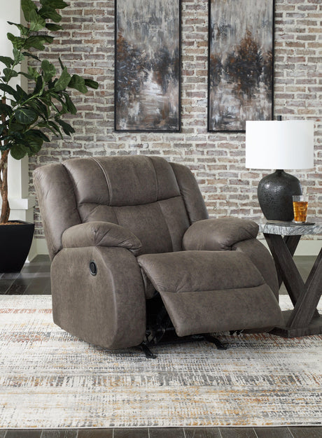 First Gunmetal Base Sofa, Loveseat And Recliner - Ella Furniture