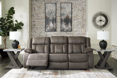 First Gunmetal Base Sofa, Loveseat And Recliner - Ella Furniture