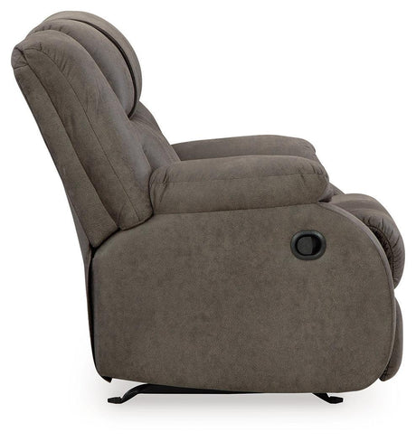 First Gunmetal Base Sofa, Loveseat And Recliner - Ella Furniture