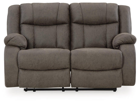 First Gunmetal Base Sofa, Loveseat And Recliner - Ella Furniture